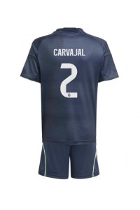 Real Madrid Daniel Carvajal #2 Jalkapallovaatteet Lasten Vieraspeliasu 2025-26 Lyhythihainen (+ Lyhyet housut)